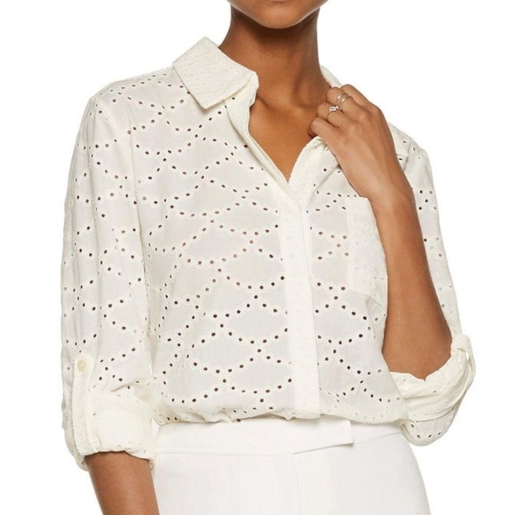 Diane Von Furstenberg Tops - Lorelei broderie anglaise cotton shirt